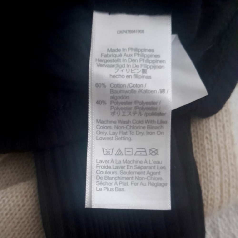New Madewell Black Ribbed Cropped Top Small layering long sleeves sz XXS - Picture 2 of 3